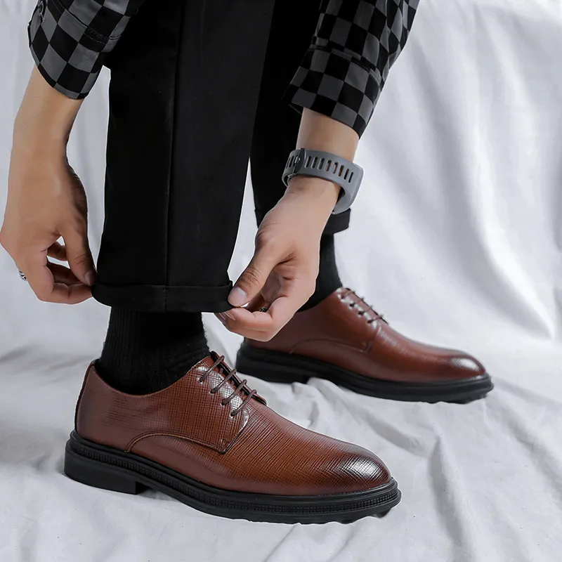 ZUWUDONG Dress Shoes Men Low Top Black, Brown-21