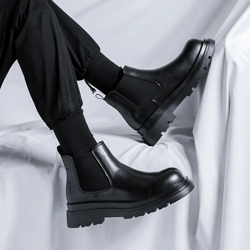 ZUWUDONG Short Chelsea Boots Men's Black-12