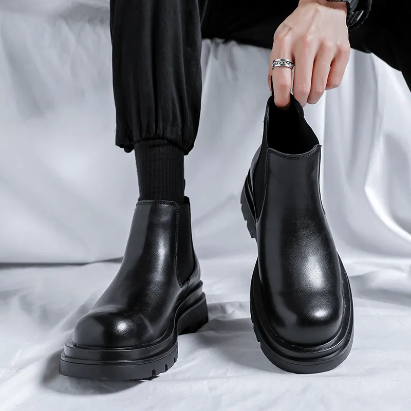 ZUWUDONG Short Chelsea Boots Men's Black-13