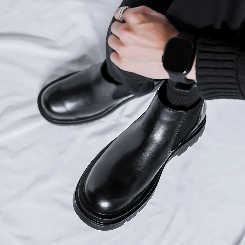 ZUWUDONG Short Chelsea Boots Men's Black-6
