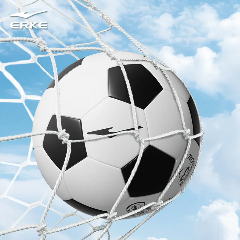 Erke Size 3, Size 4, Size 5 Machine Stitched Soccer Ball TPU Unisex Black White-2