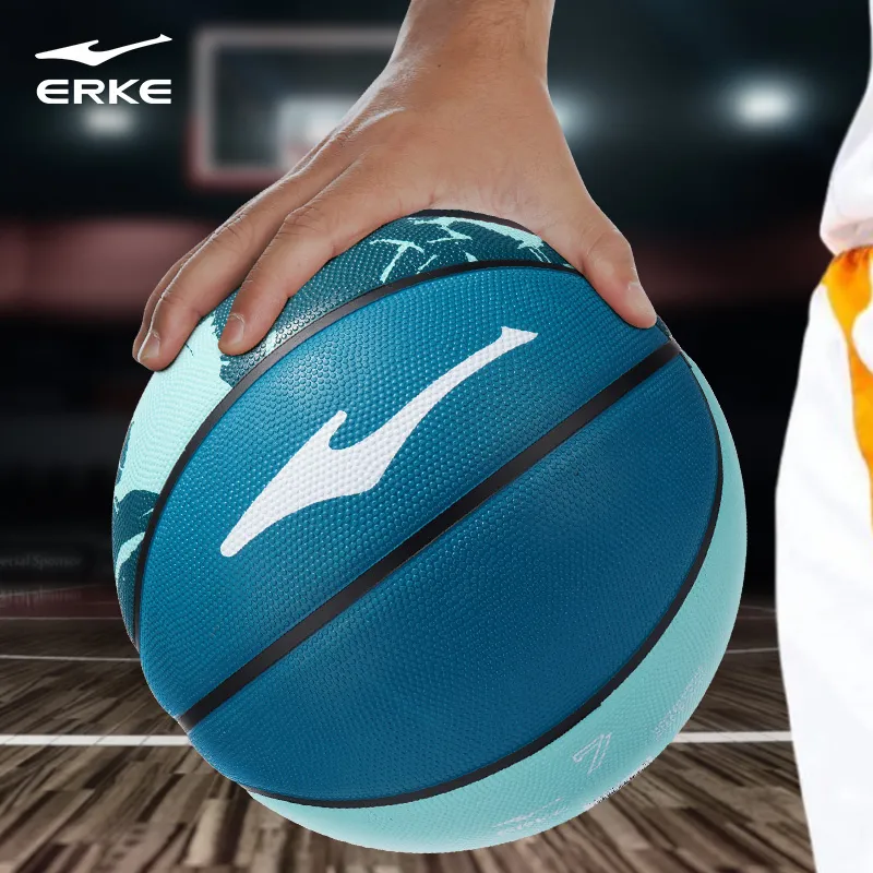 Erke Comic Collection Rubber Basketball Misty Rain Blue Size 5/7 Street Training Unisex-4