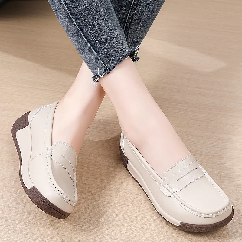 Reivanti Casual Single Shoes 4cm Women's Beige-3