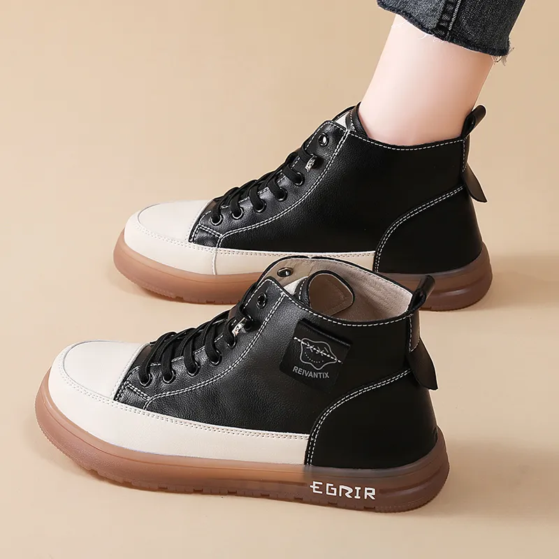 Reivanti High Top Skateboard Shoes Women's Black-7