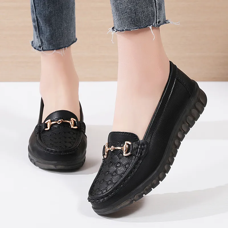 Reivantix Gommino Loafers Women's Gray/Beige/Black-12
