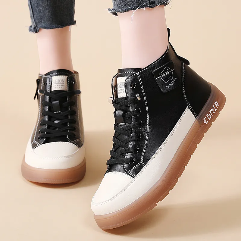 Reivanti High Top Skateboard Shoes Women's Black-4
