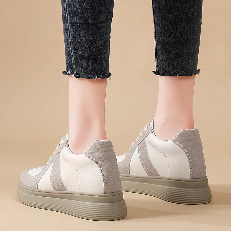 Reivanti Low Top Skateboard Shoes Women's Beige-3