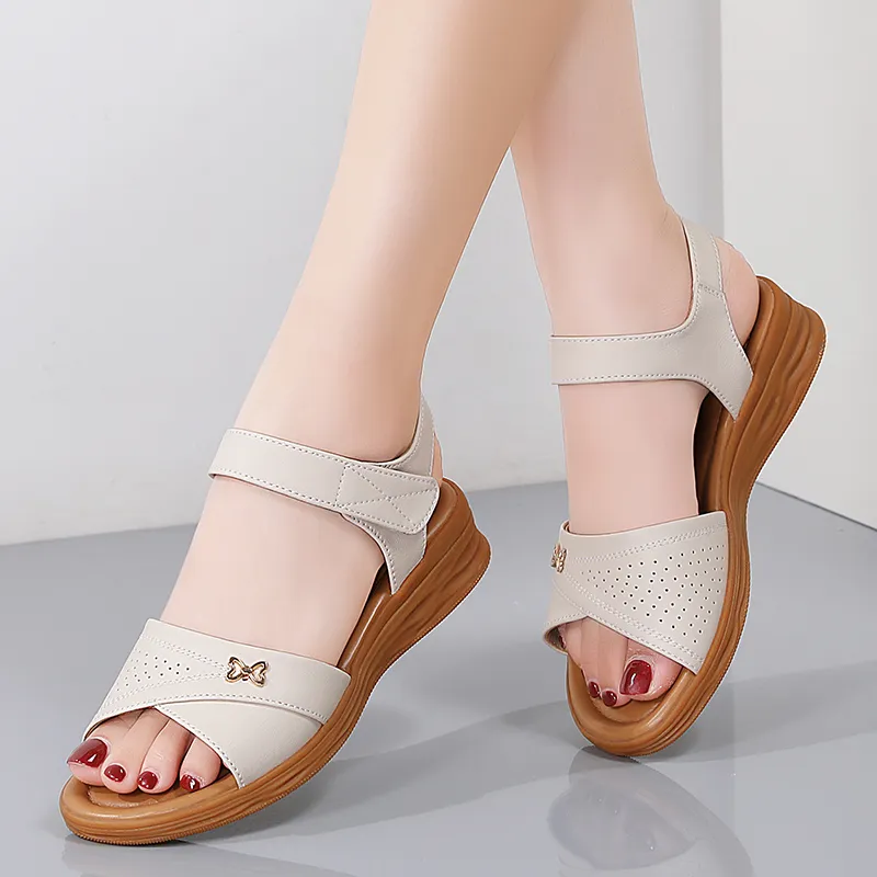 Reivanti Strap Sandals 3cm Women's Beige-6