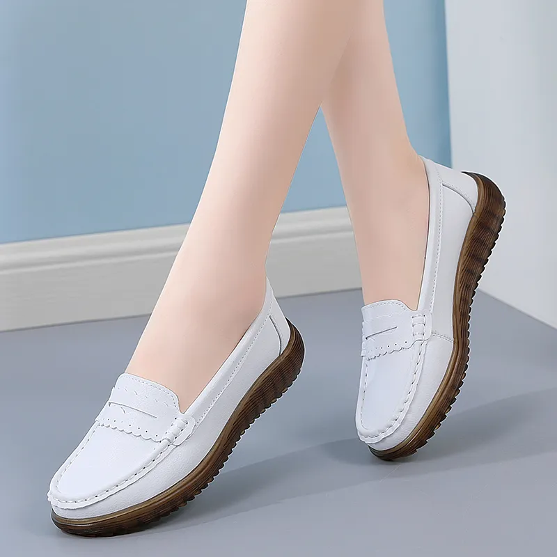 Reivantix Gommino Loafers Women's Beige/Gray/Black/White-7