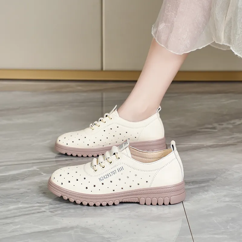 Reivanti Breathable Low Top Casual Shoes Women's Beige-1