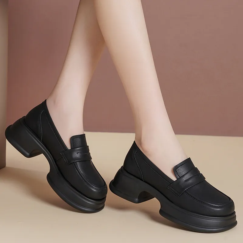 Reivanti Loafers 5cm Women's Black-3