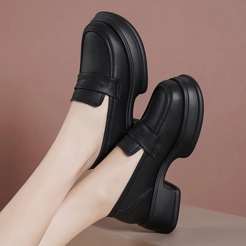Reivanti Loafers 5cm Women's Black-5