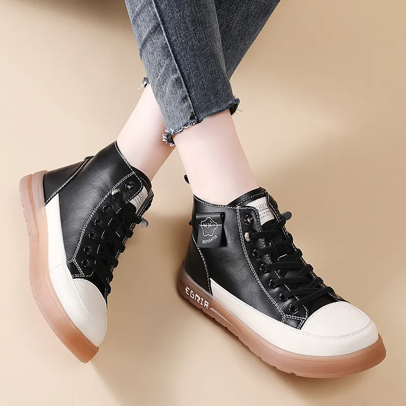 Reivanti High Top Skateboard Shoes Women's Black-2
