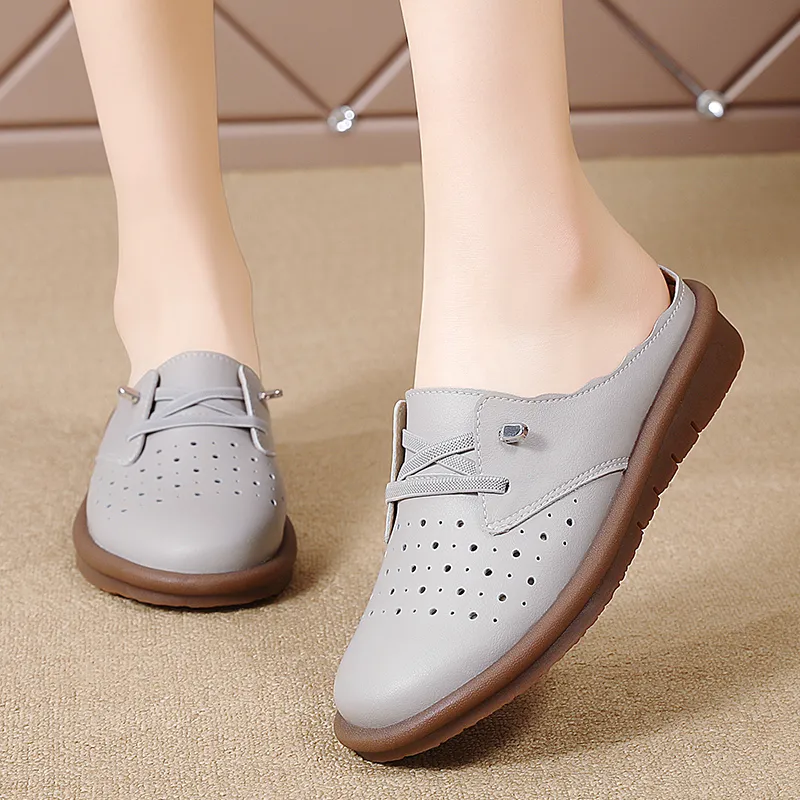 Reivanti Slip Resistant Wrap toe Slippers Women's Gray-8