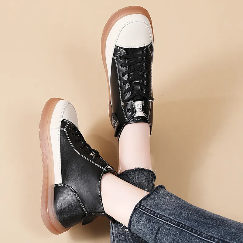 Reivanti High Top Skateboard Shoes Women's Black-1