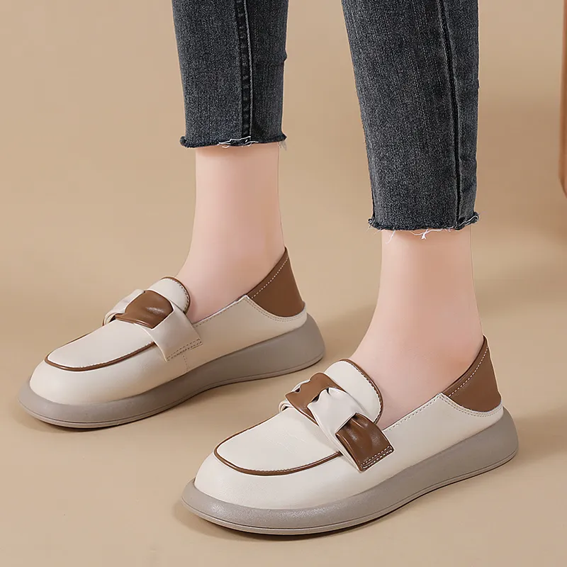 Reivanti Loafers Women's Beige Brown Color-3