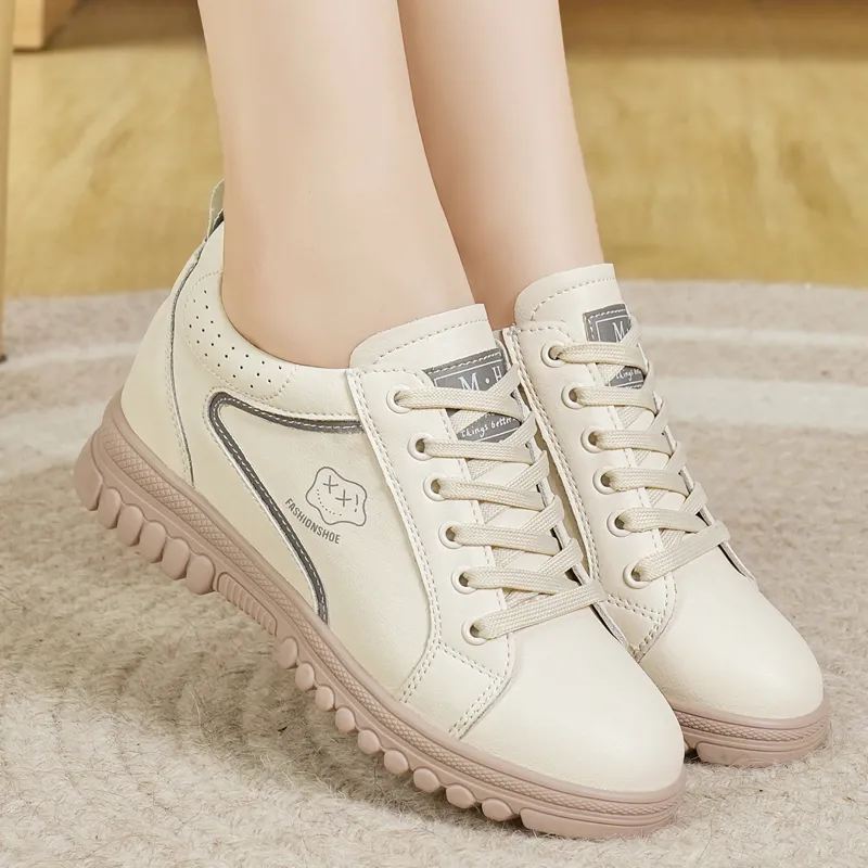 Reivanti Low Top Casual Shoes Women's Beige-2