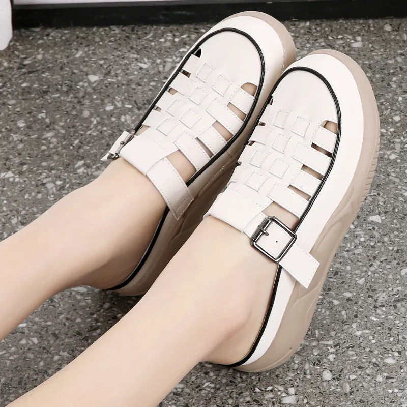 Reivanti Slip Resistant Wrap toe Slippers Women's Beige-8