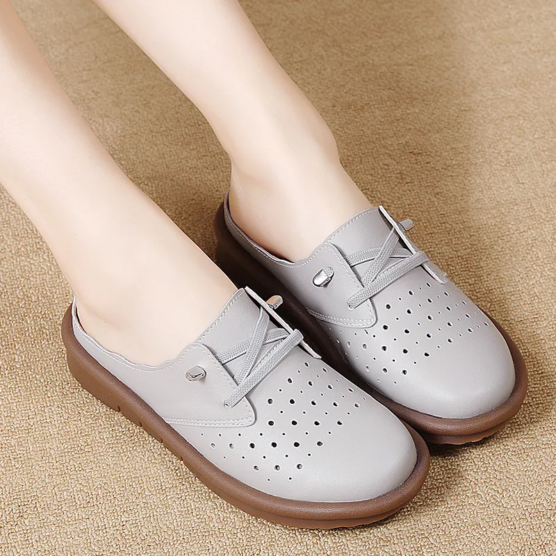Reivanti Slip Resistant Wrap toe Slippers Women's Gray-4