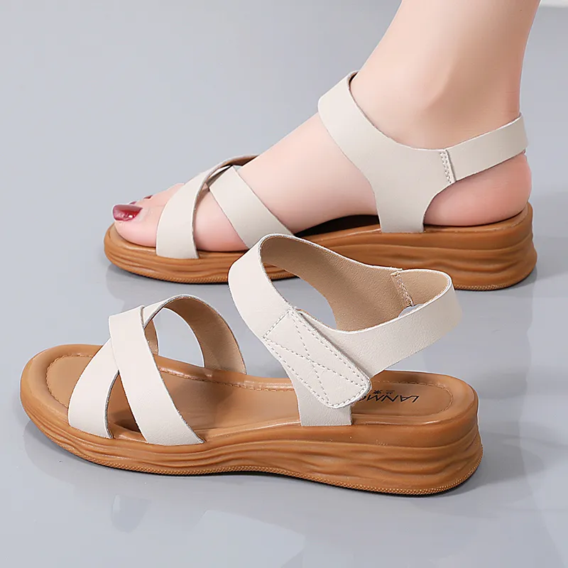 Reivanti Strap Sandals 3cm Women's Beige-2