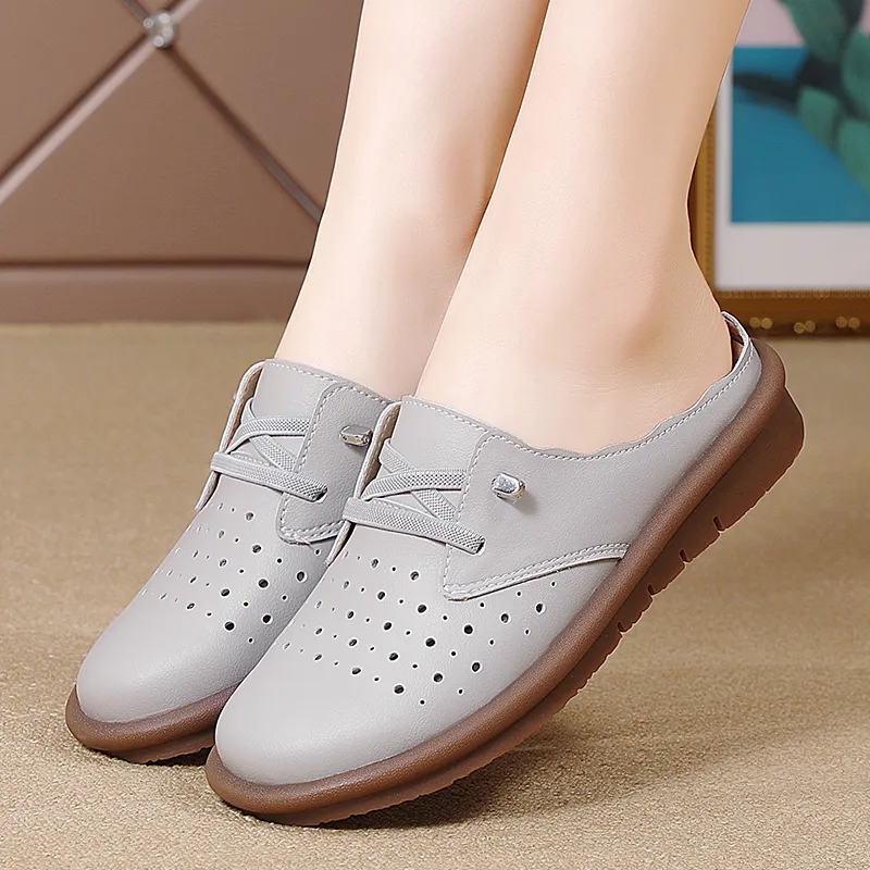 Reivanti Slip Resistant Wrap toe Slippers Women's Gray-6