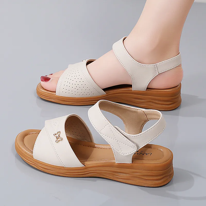 Reivanti Strap Sandals 3cm Women's Beige-7