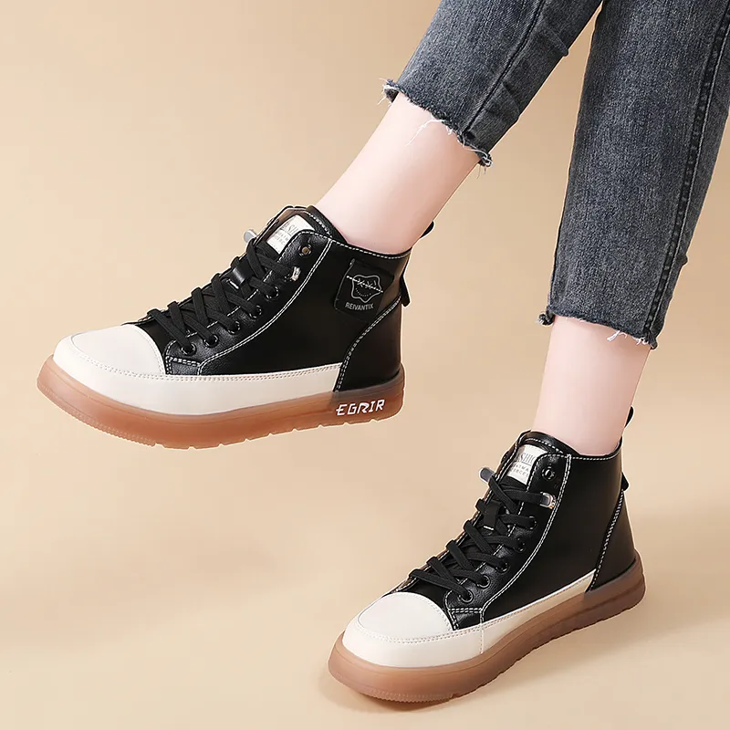 Reivanti High Top Skateboard Shoes Women's Black-5