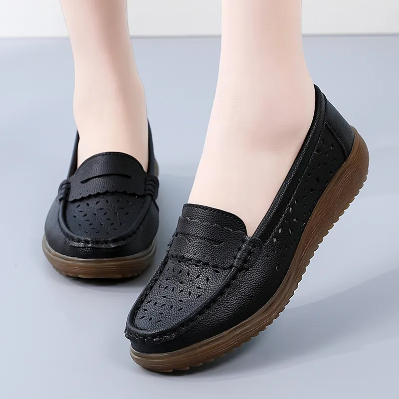 Reivantix Gommino Loafers Women's Beige/Gray/Black/White-3