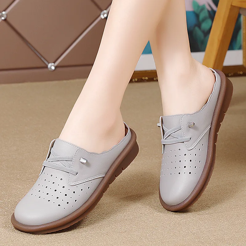 Reivanti Slip Resistant Wrap toe Slippers Women's Gray-7