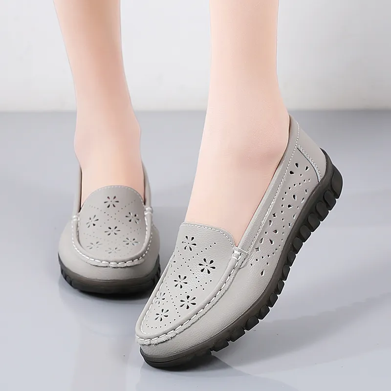 Reivantix Gommino Loafers Women's Black/Gray/Beige-11