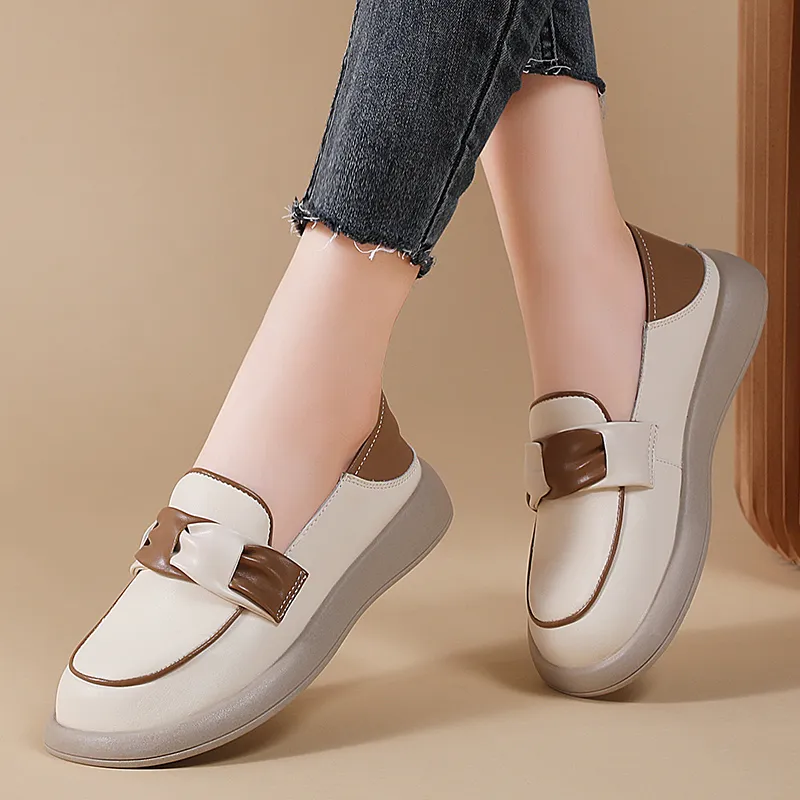 Reivanti Loafers Women's Beige Brown Color-6