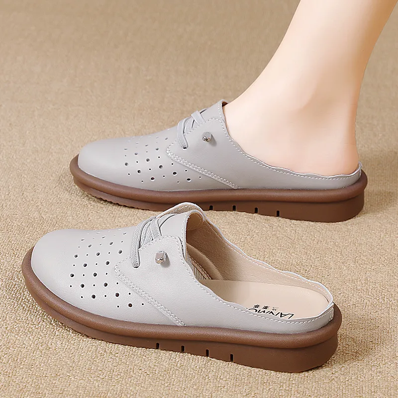 Reivanti Slip Resistant Wrap toe Slippers Women's Gray-9