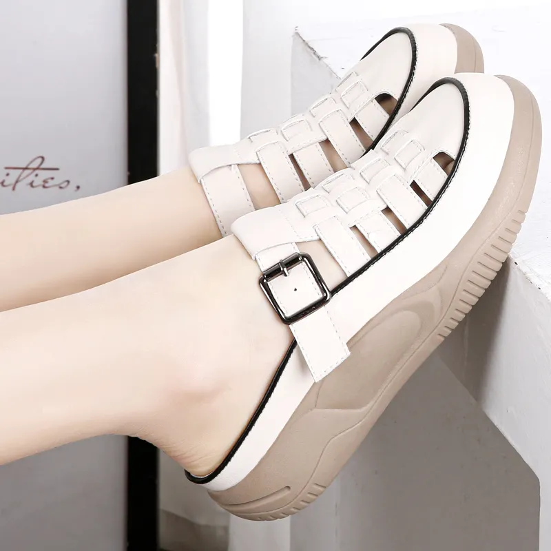 Reivanti Slip Resistant Wrap toe Slippers Women's Beige-7