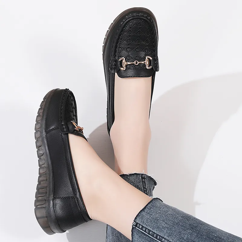 Reivantix Gommino Loafers Women's Gray/Beige/Black-10