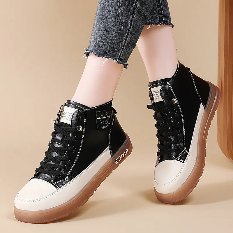Reivanti High Top Skateboard Shoes Women's Black-6