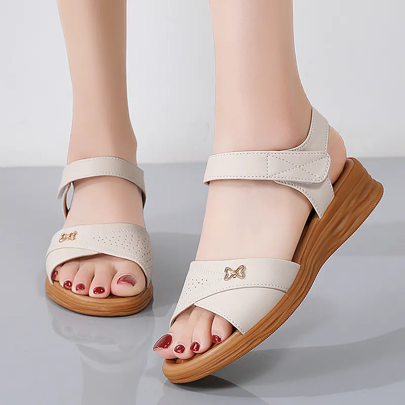 Reivanti Strap Sandals 3cm Women's Beige-4