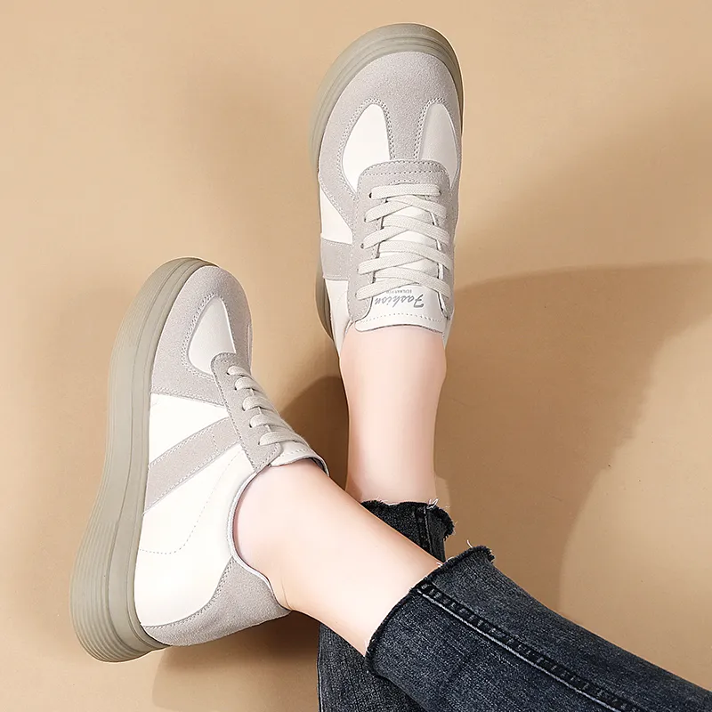 Reivanti Low Top Skateboard Shoes Women's Beige-1