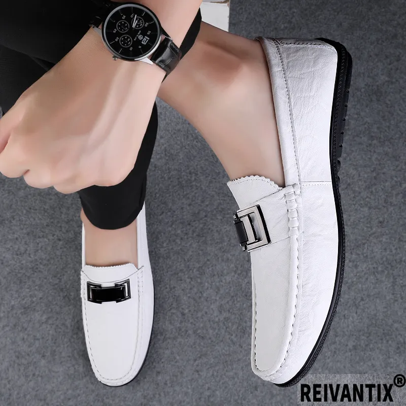 Reivantix Loafers Men White-4