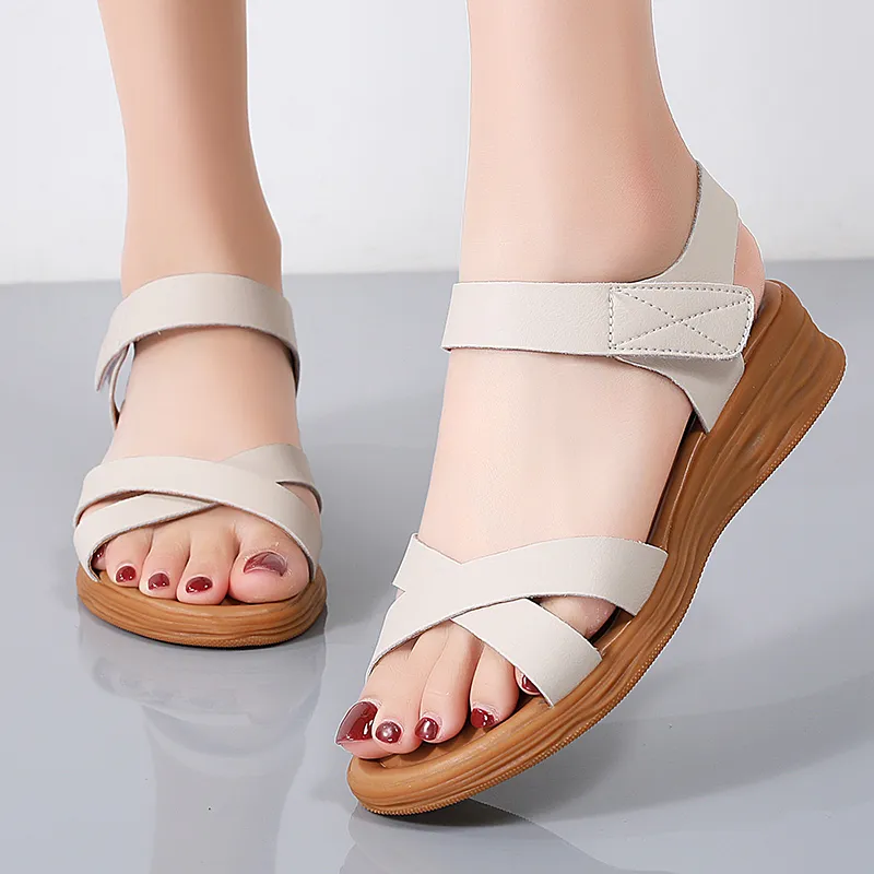 Reivanti Strap Sandals 3cm Women's Beige-1