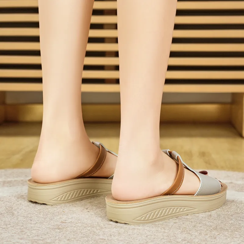Reivanti Slip Resistant Slide Slippers Women's Gray-3