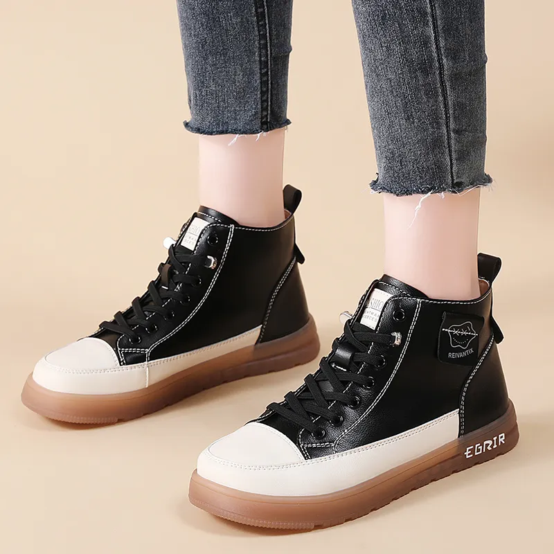 Reivanti High Top Skateboard Shoes Women's Black-3