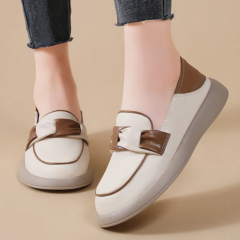 Reivanti Loafers Women's Beige Brown Color-4