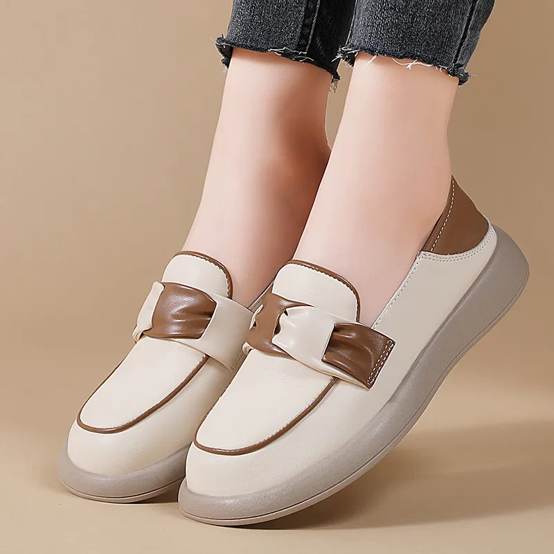 Reivanti Loafers Women's Beige Brown Color-5