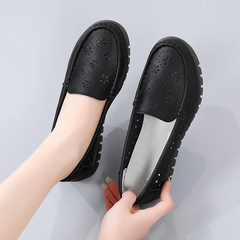 Reivantix Gommino Loafers Women's Black/Gray/Beige-7