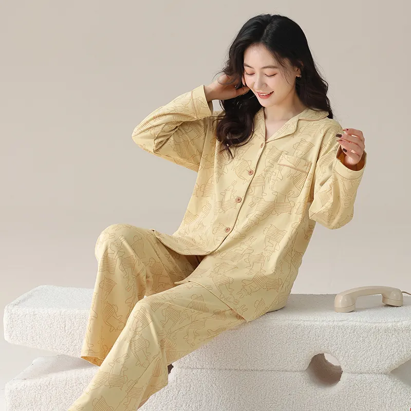 Shivs Pajama Set Women's Ginger Yellow-1