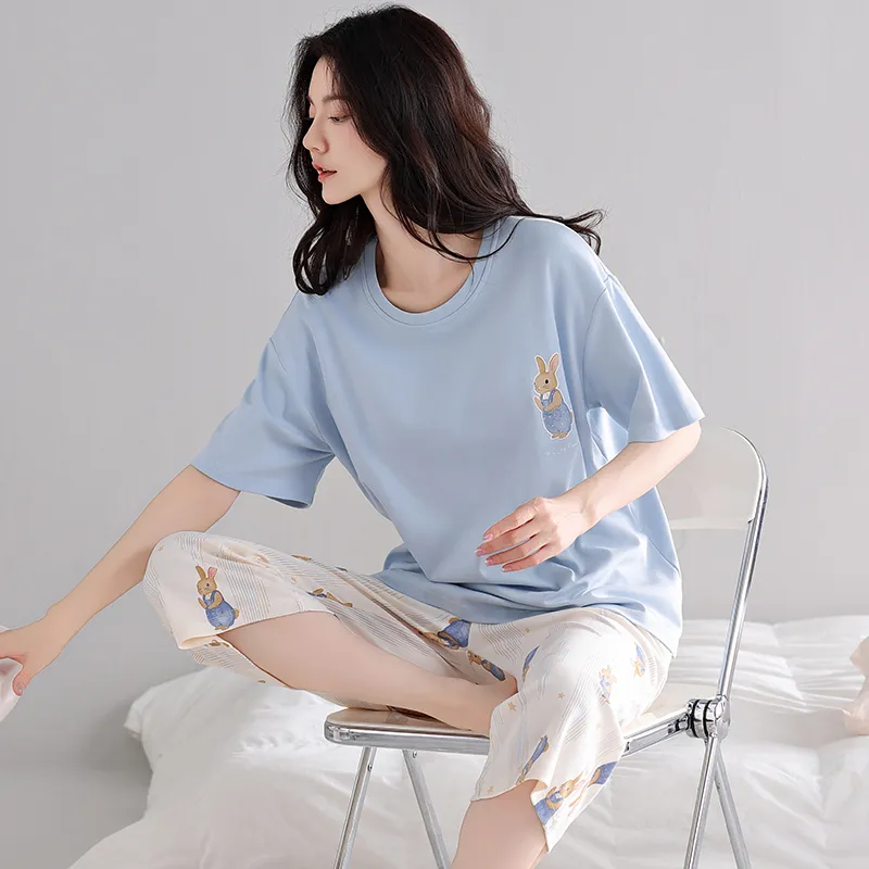 Shivs Pajama Set Women's Light Blue-5