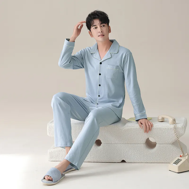 Shivs Pajama Set Men's Light Blue-2