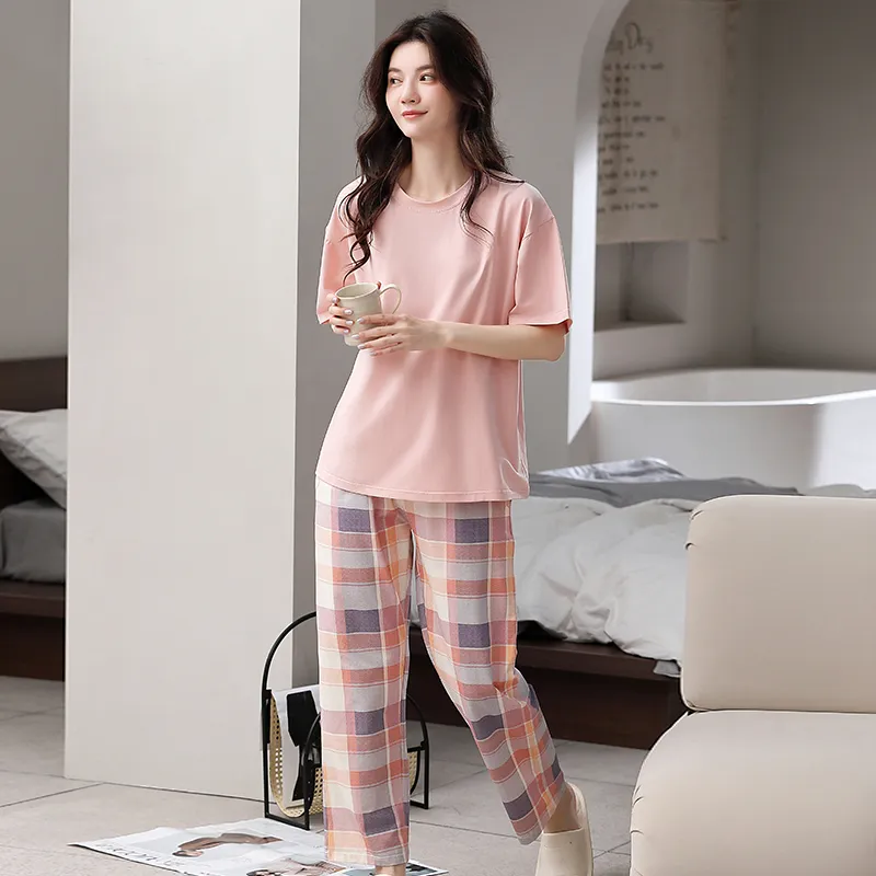 Shivs Pajama Set Women's Shrimp Pink-1