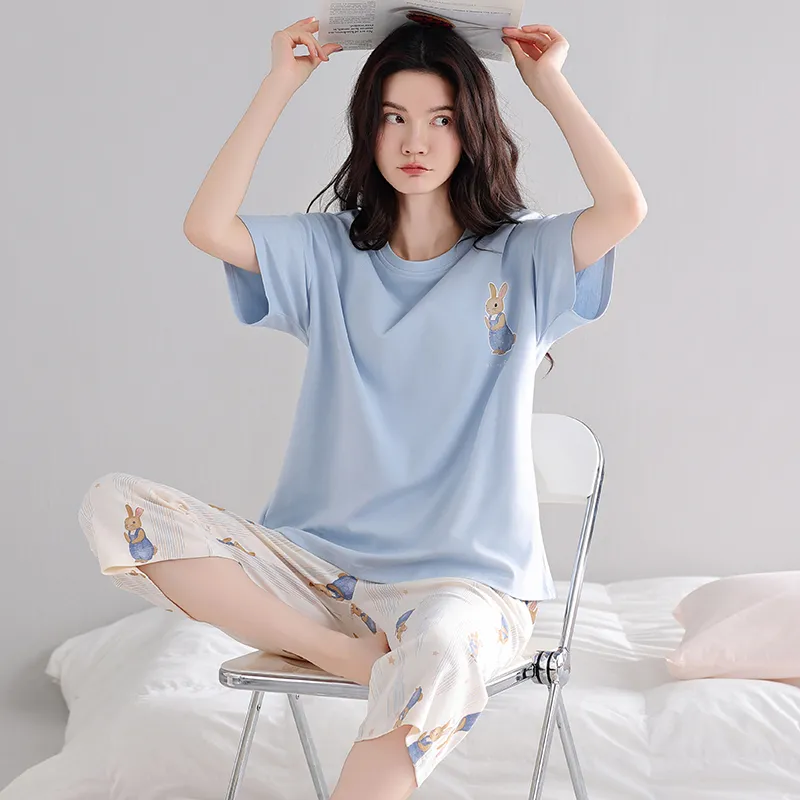 Shivs Pajama Set Women's Light Blue-1