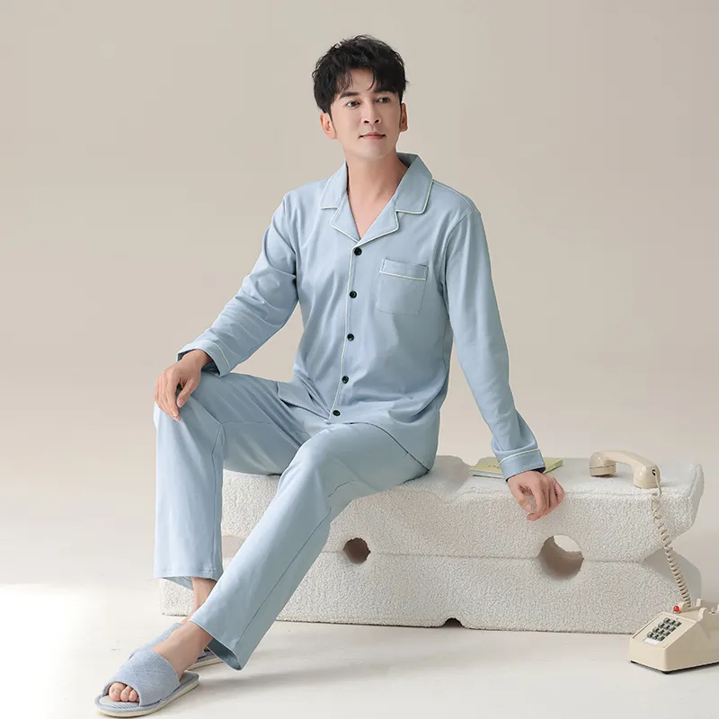 Shivs Pajama Set Men's Light Blue-1